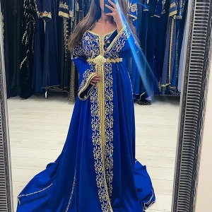 Caftan Satin Bleu Royal