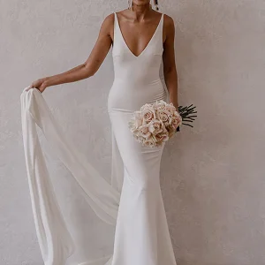 Robe de mariée bohémienne simple et sirène