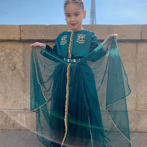 Robe Caftan Fille en Satin