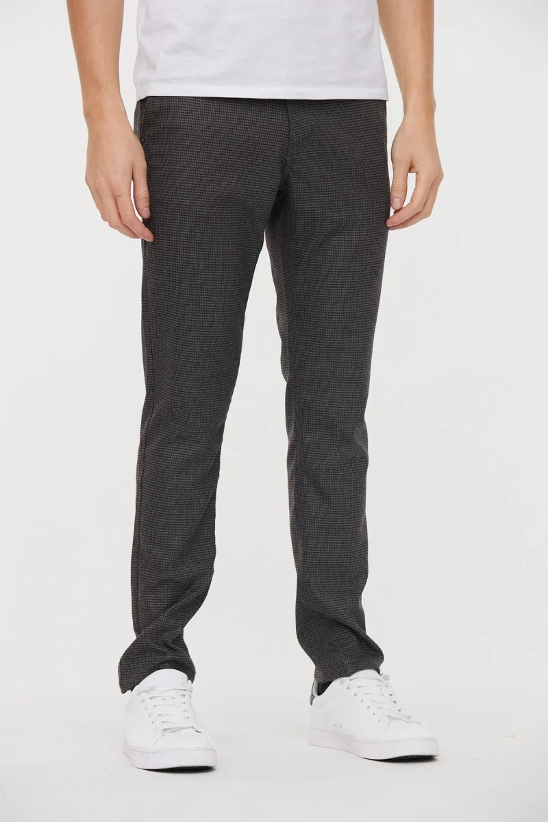 Pantalon chino NEILS Anthracite / Bordeaux L32 – Image 2