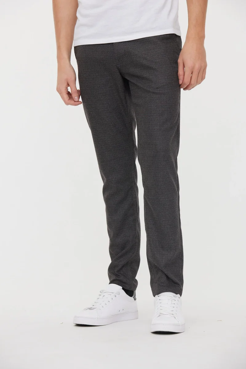 Pantalon chino NEILS Anthracite / Bordeaux L32 – Image 3