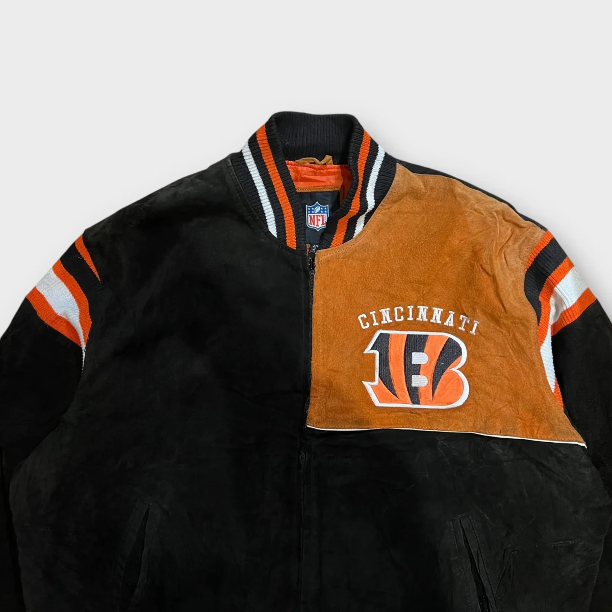 Veste Bombers Daim Vintage Des Cincinnati Bengals - L – Image 4