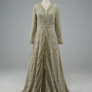 Robe de Soirée Caftan Marocain Grise