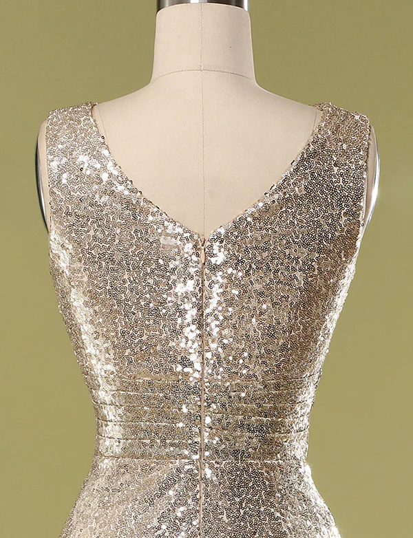 Col V en or Paillettes Promesse Demoiselle d'honneur – Image 7