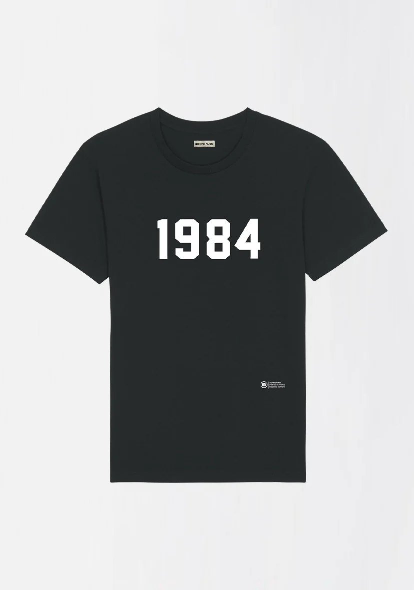 T-SHIRT NOIR OVERSIZE "1984" – Image 2