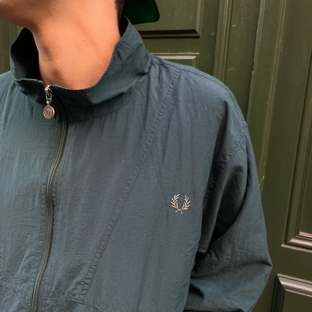 Veste vintage Fred Perry vert – Image 2
