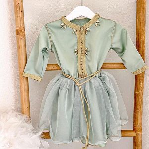 Robe Caftan Verte Enfant
