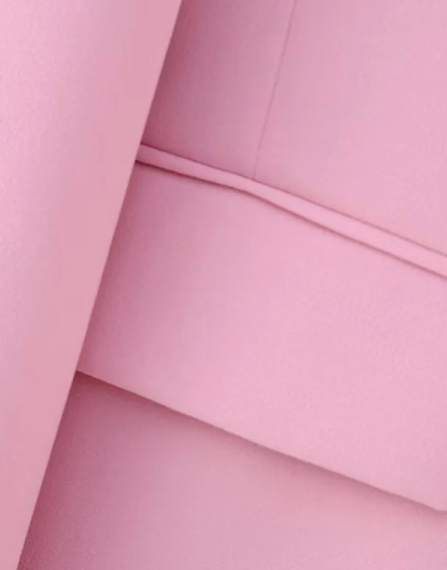 Veste de femme en deux pièces avec revers en écharpe rose et une boucle unique – Image 6