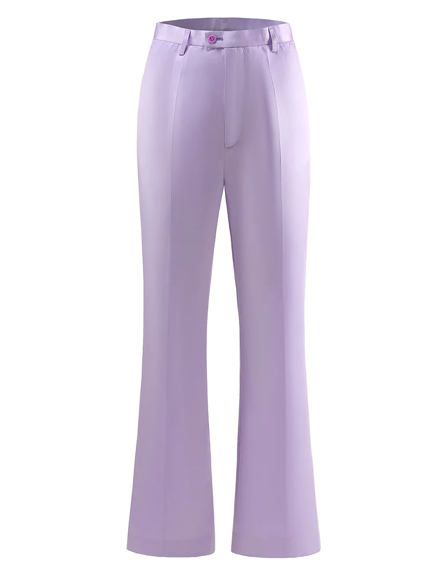 Costume pour femme taille ajustée double-breasted avec revers pointus violets – Image 7