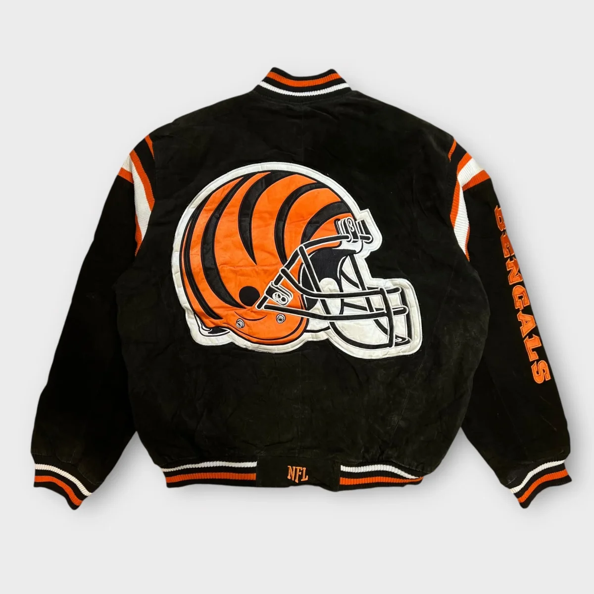 Veste Bombers Daim Vintage Des Cincinnati Bengals - L – Image 3