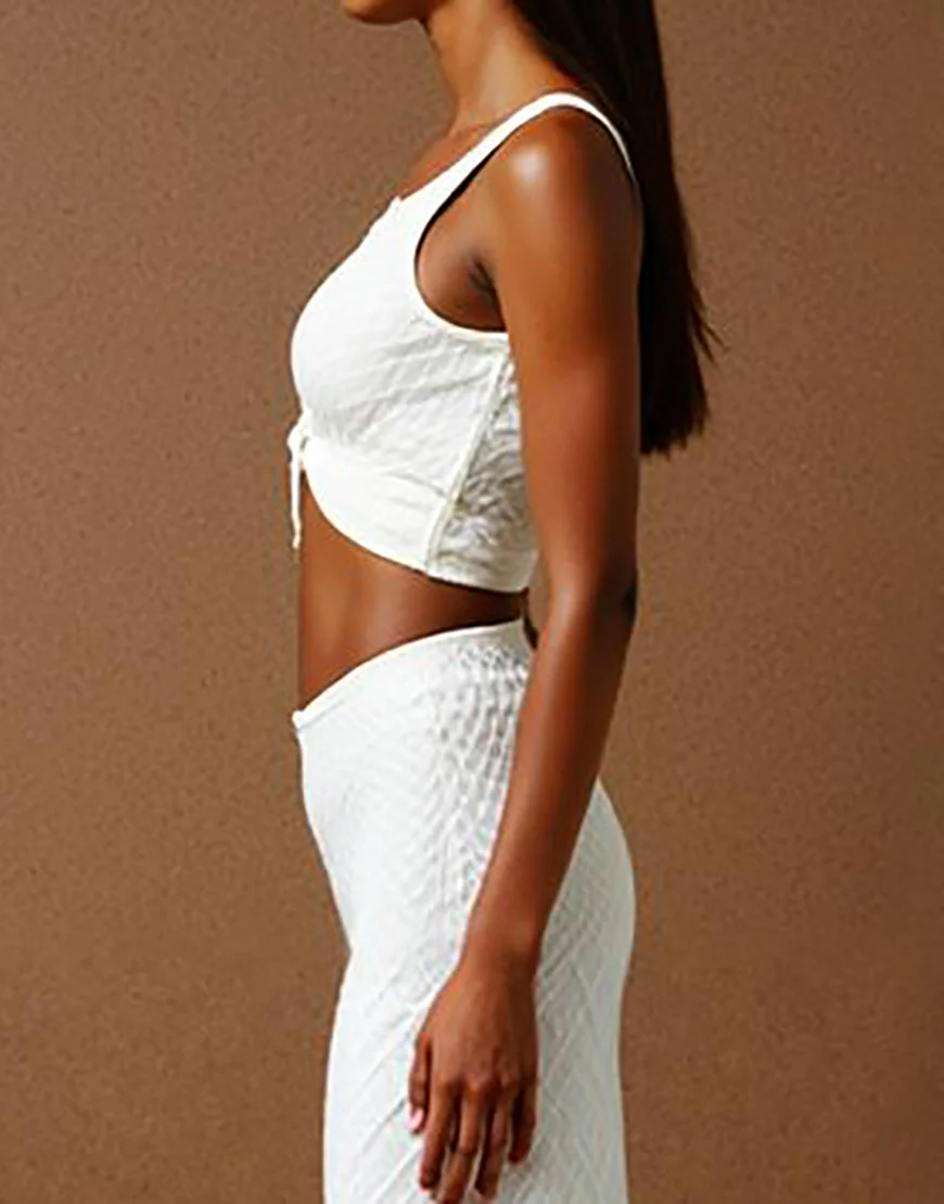 Robe de soirée sirène en mousseline de soie ivoire à col en V – Image 5