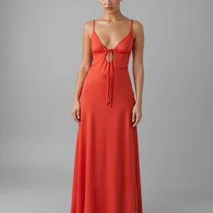 Pastèque Trapèze Trou de serrure Robe longue d’invitée de mariage