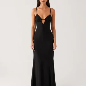 Fourreau Découpe Spaghetti Robe Cravate Noir