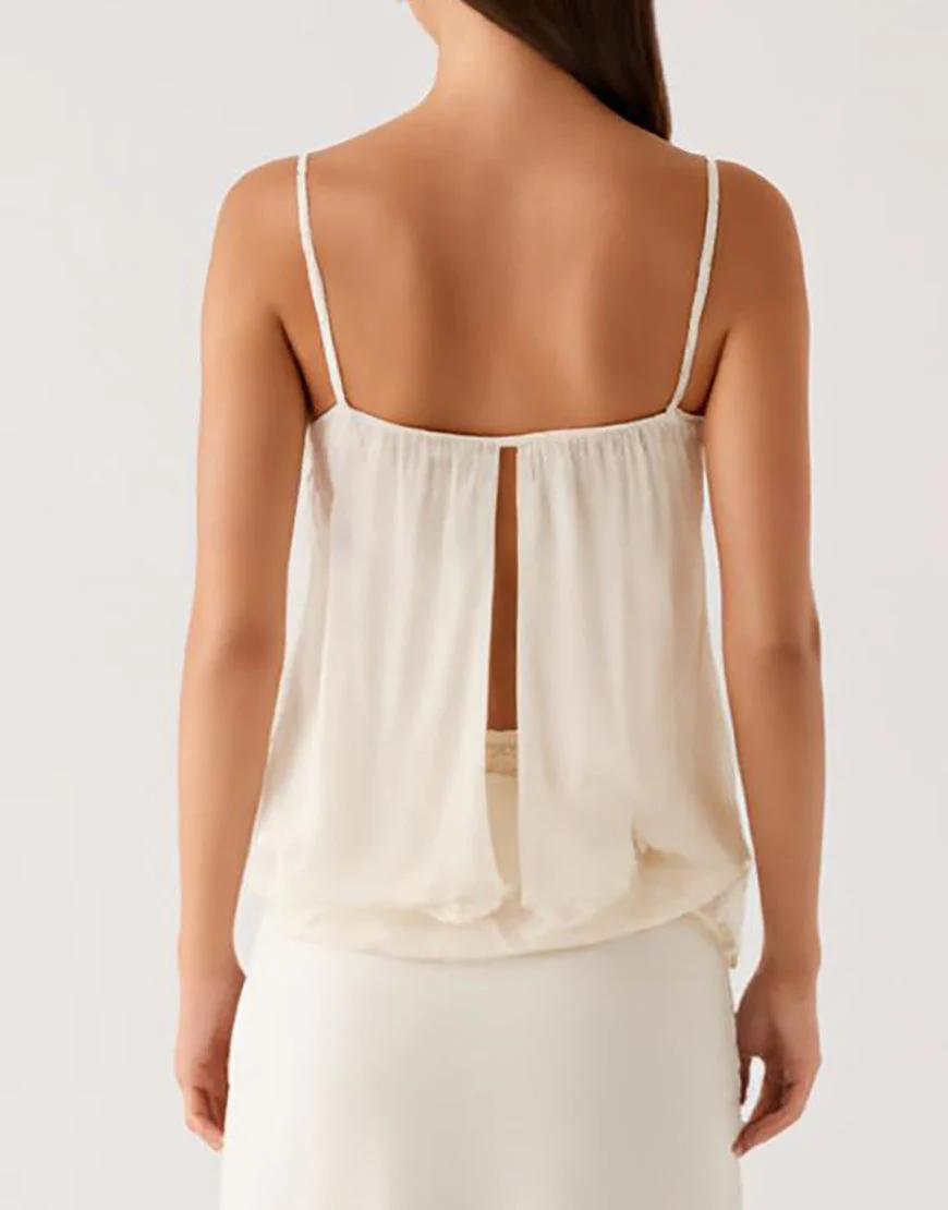 Robe de soirée à bretelles spaghetti fourreau ivoire – Image 5