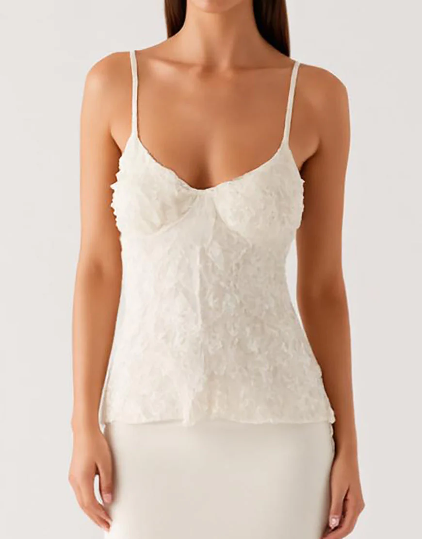 Robe de soirée à bretelles spaghetti fourreau ivoire – Image 4