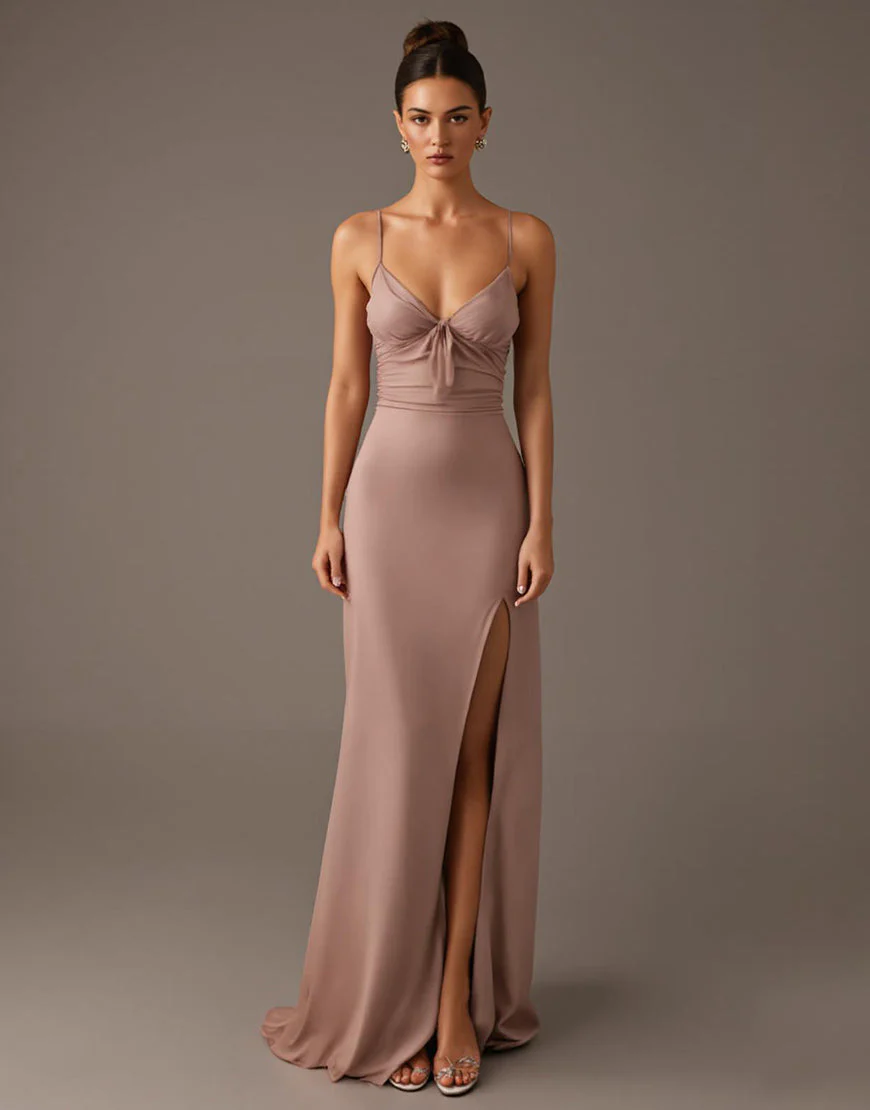 Sunset Spaghetti Straps Robe de soirée fourreau