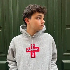 Hoodie Cross Box Logo SS2020 Supreme Gris - M