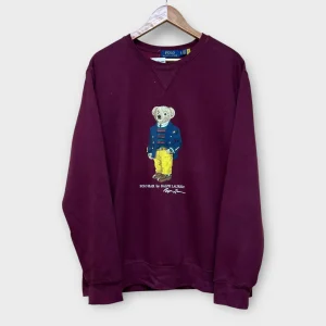 Sweat Ralph Lauren Bear Bordeaux - XL