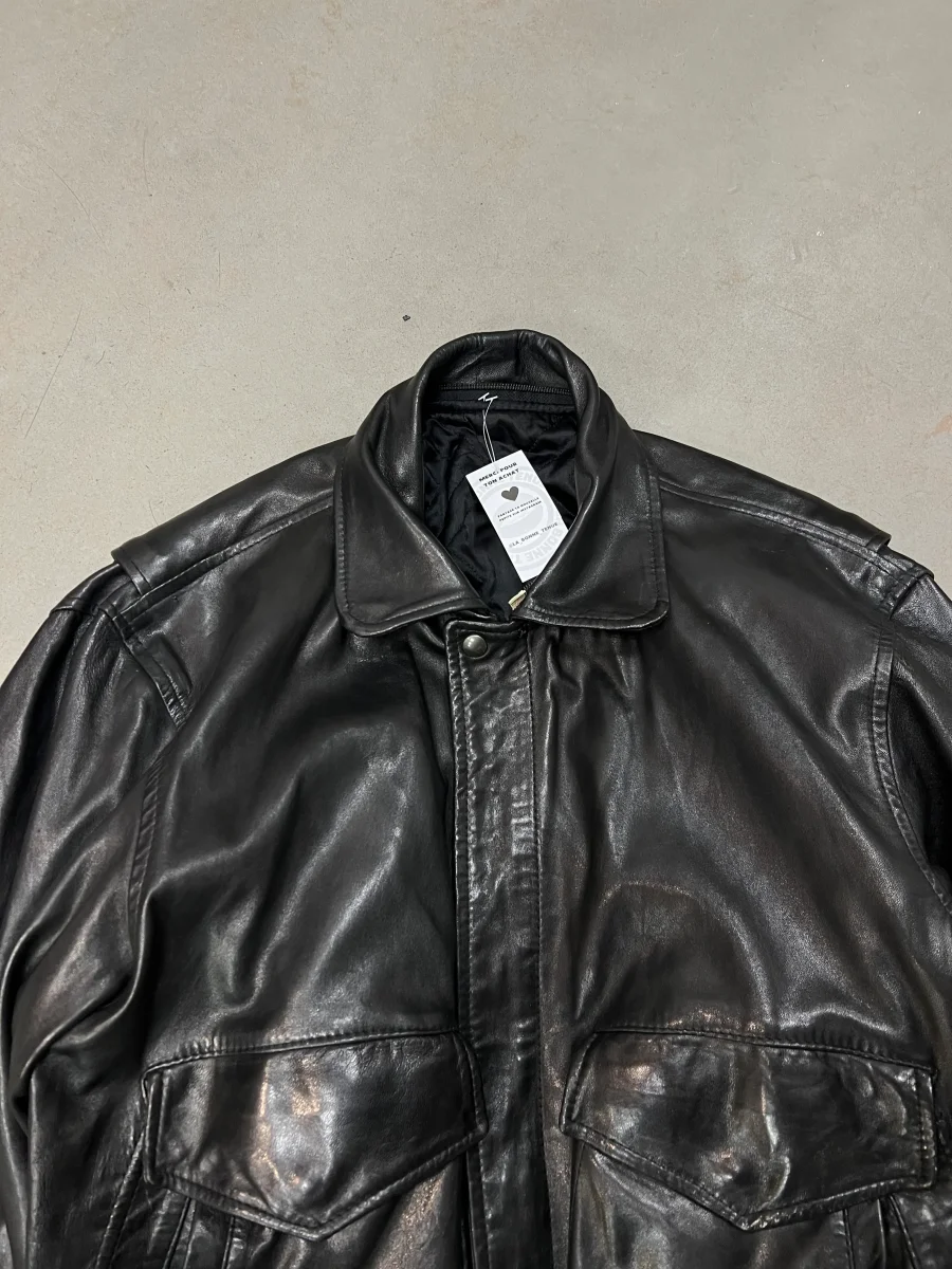 Bomber cuir noir – Image 2