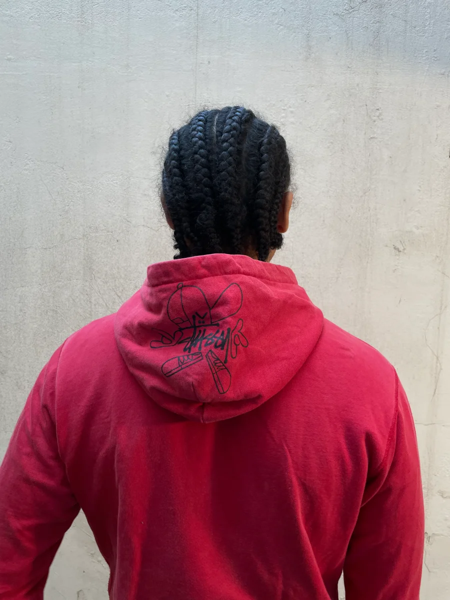 Zip Stussy rouge vintage - L – Image 3