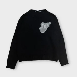 Pull OFF White Laine Noir - S