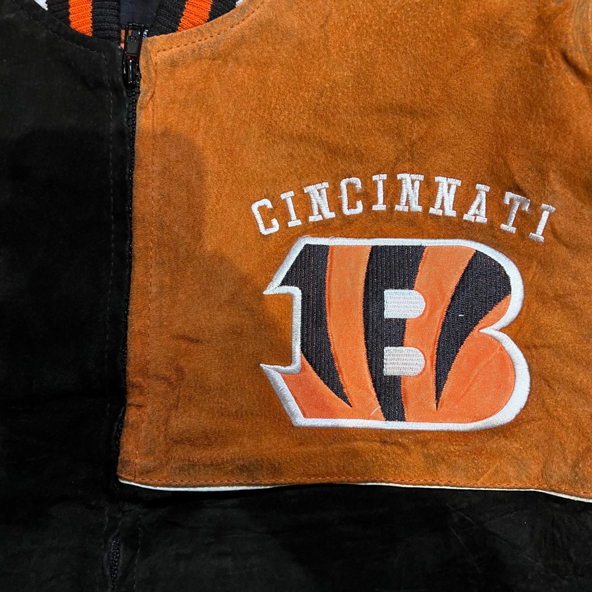Veste Bombers Daim Vintage Des Cincinnati Bengals - L – Image 5