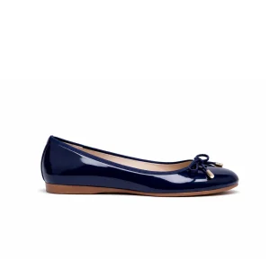Ballerines bleu marine vernies à nœud