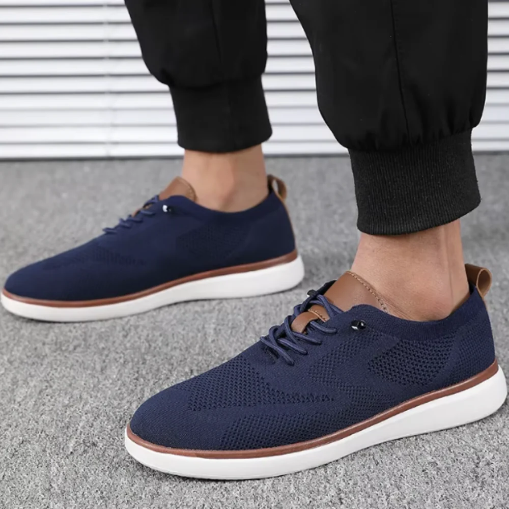 Baskets homme bleu marine maille respirante – Image 3