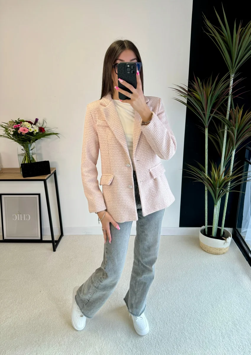 Blazer en tweed rose – Image 5