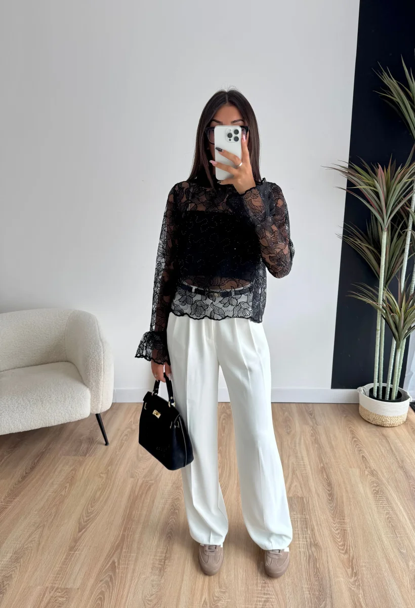 Blouse dentelle à sequins – Image 8