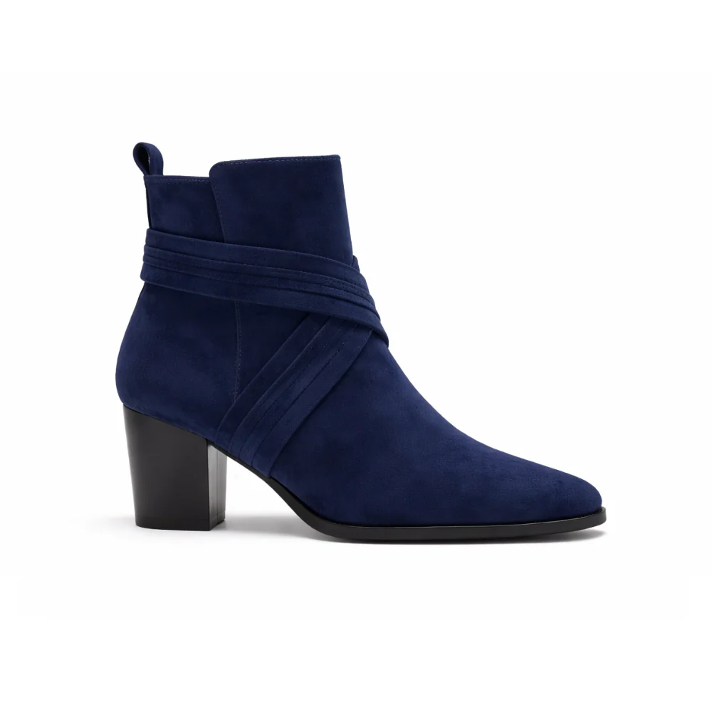 Bottines bleu marine daim – Image 2