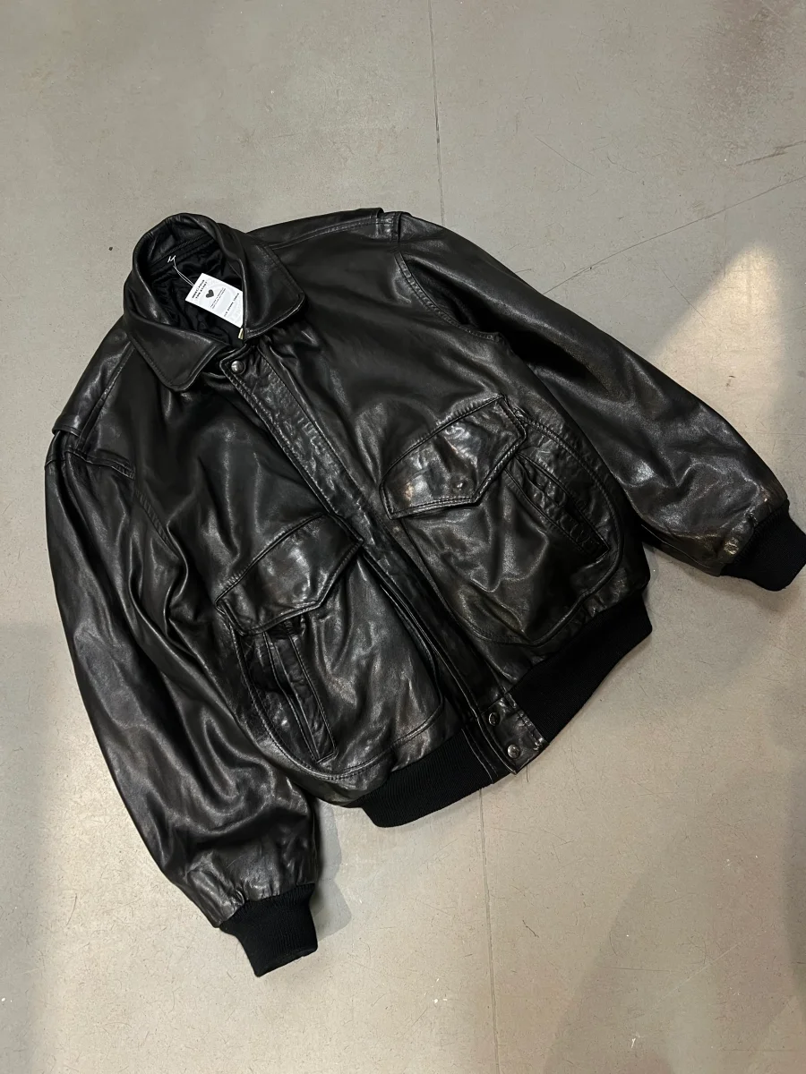 Bomber cuir noir – Image 3