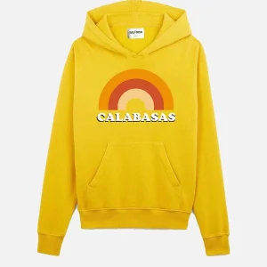 SWEAT JAUNE À CAPUCHE "CALABASAS"