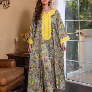 Abaya musulmane Robe brodée jalabiya