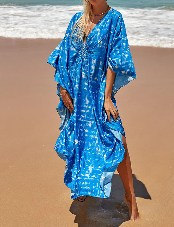 Chemisier de plage imprimé avec protection solaire surdimensionnée – Image 4