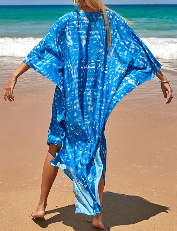 Chemisier de plage imprimé avec protection solaire surdimensionnée – Image 5