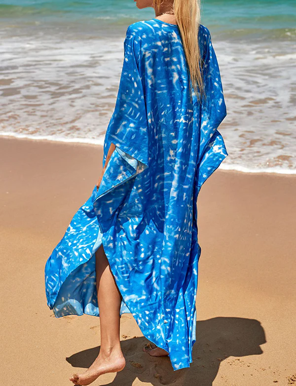 Chemisier de plage imprimé avec protection solaire surdimensionnée – Image 6