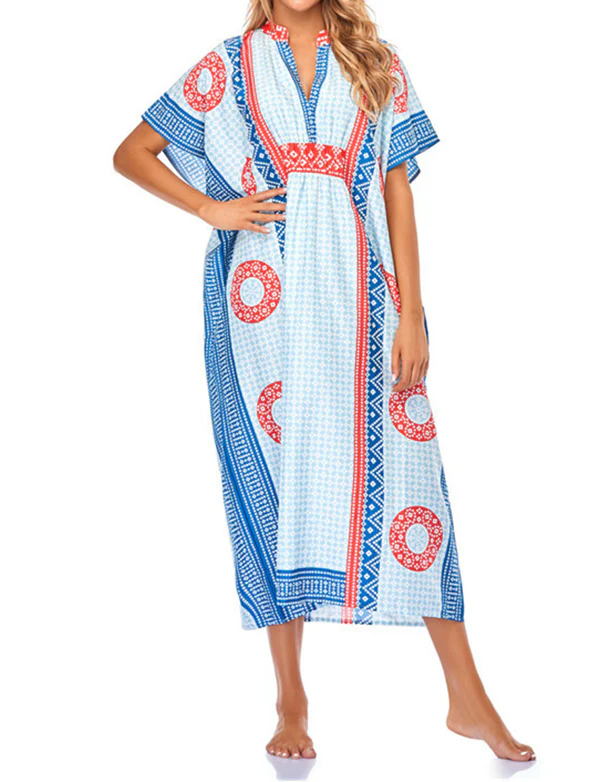 Robe de plage style bohème à séchage rapide pour femmes tunique sexy caftan – Image 3