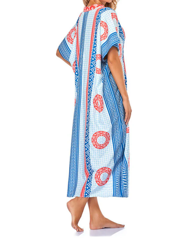 Robe de plage style bohème à séchage rapide pour femmes tunique sexy caftan – Image 5
