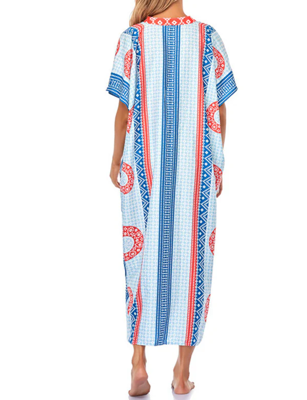 Robe de plage style bohème à séchage rapide pour femmes tunique sexy caftan – Image 6
