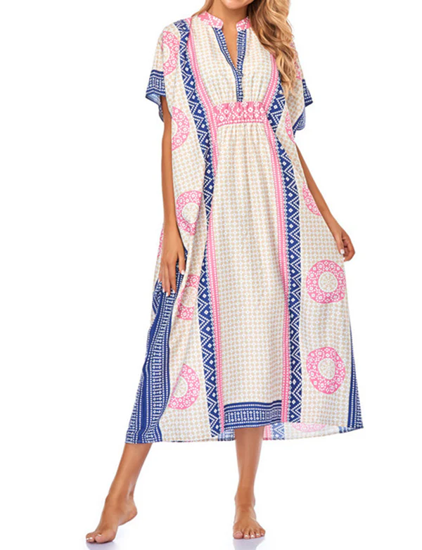 Robe de plage style bohème à séchage rapide pour femmes tunique sexy caftan – Image 8