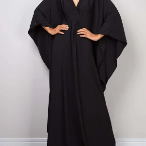 Robe maxi caftan ample à col en V et grande taille