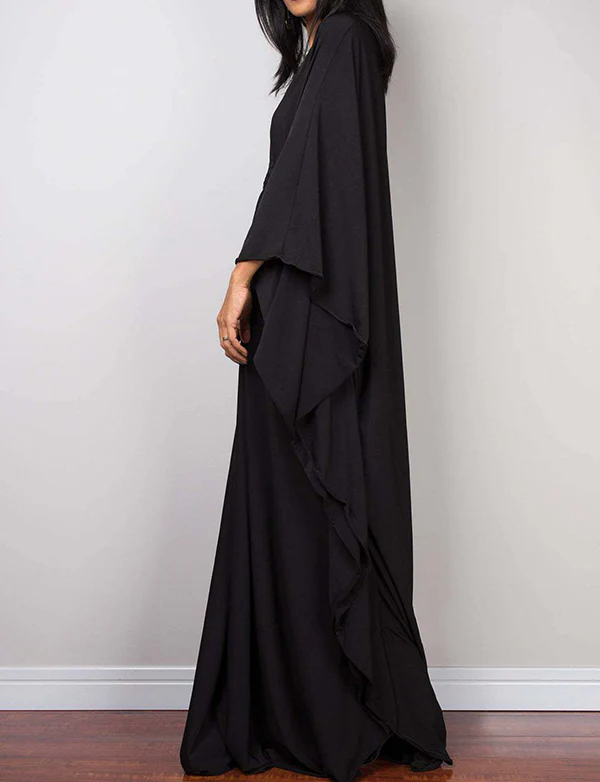 Robe maxi caftan ample à col en V et grande taille – Image 5