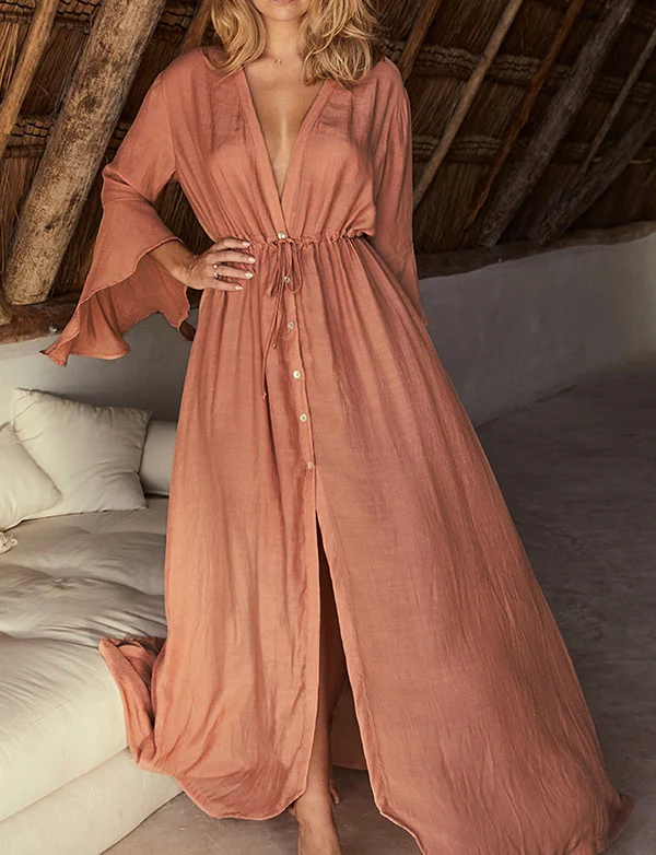 Robe de plage sexy à manches cloche pour vacances – Image 9