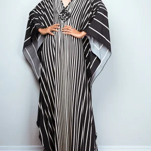 Robe maxi d'été décontractée à col en V Caftan