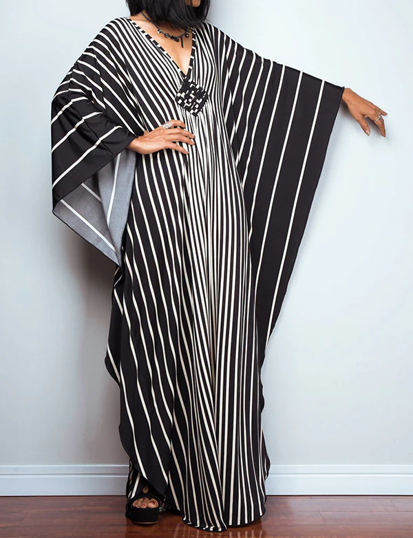 Robe maxi d'été décontractée à col en V Caftan – Image 3