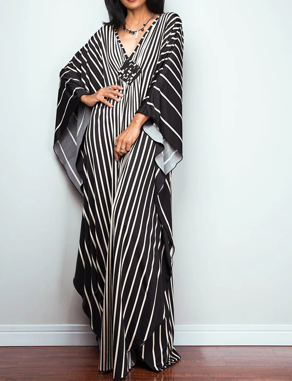 Robe maxi d'été décontractée à col en V Caftan – Image 4