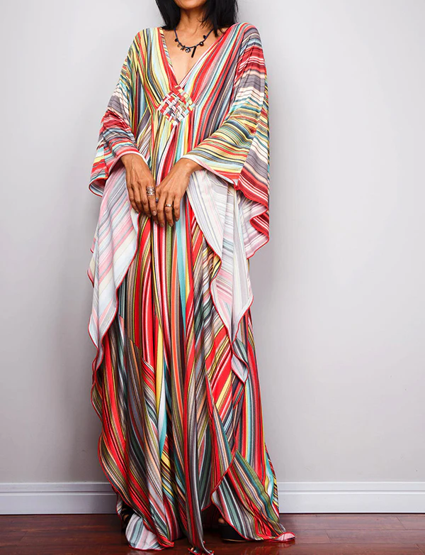 Robe maxi d'été décontractée à col en V Caftan – Image 8