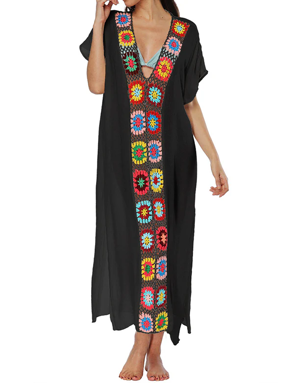 Robe de plage longue à découpes en dentelle – Image 7