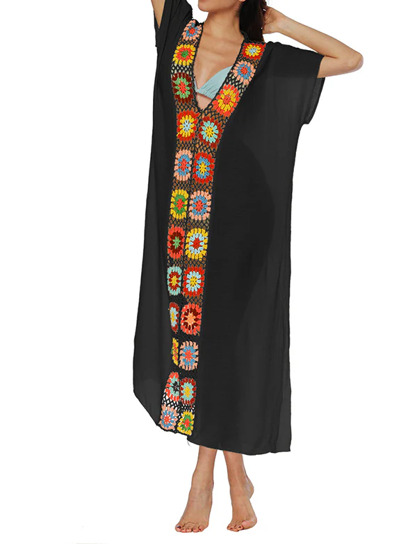 Robe de plage longue à découpes en dentelle – Image 8